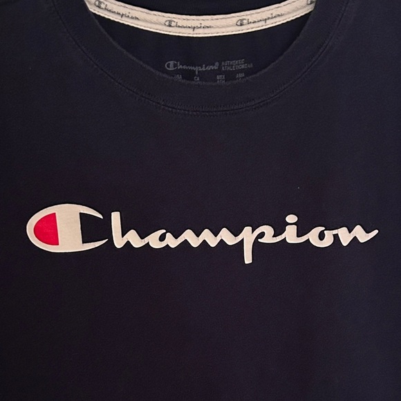 Champion Kids Navy Blue T-Shirt with Logo, size XS - Picture 2 of 5